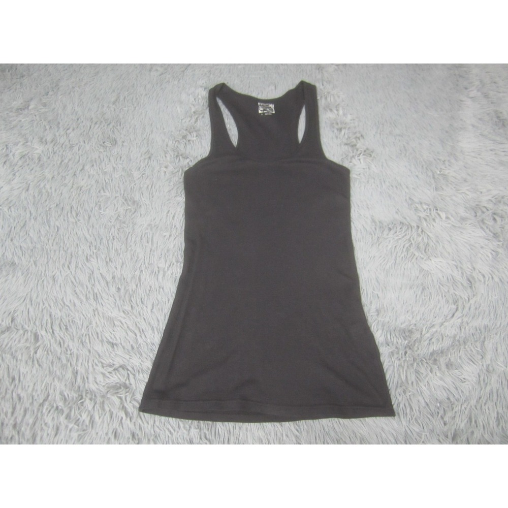 Flounce Tank Top Womens Large Black Shirt